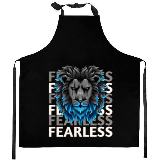 fearless lion design Kitchen Aprons