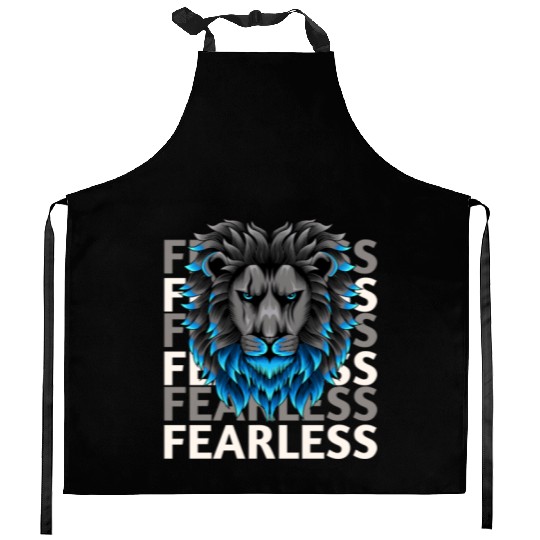 fearless lion design Kitchen Aprons