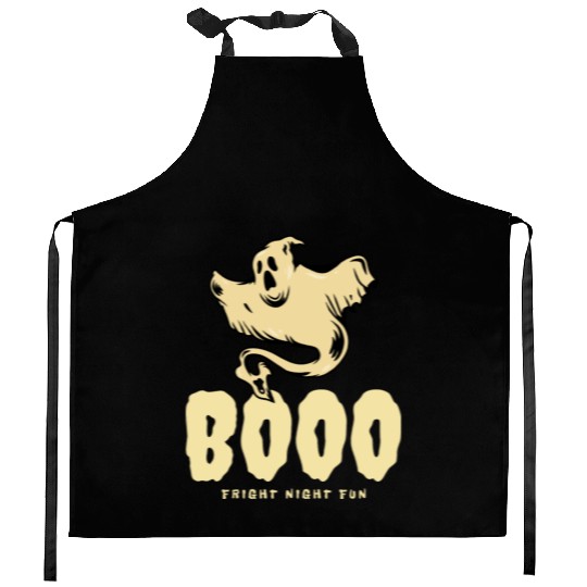 BOOO Fright Night Fun Ghost Halloween Kitchen Aprons