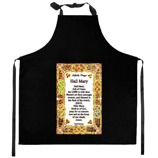 Hail Mary Catholic Prayer Kitchen Aprons