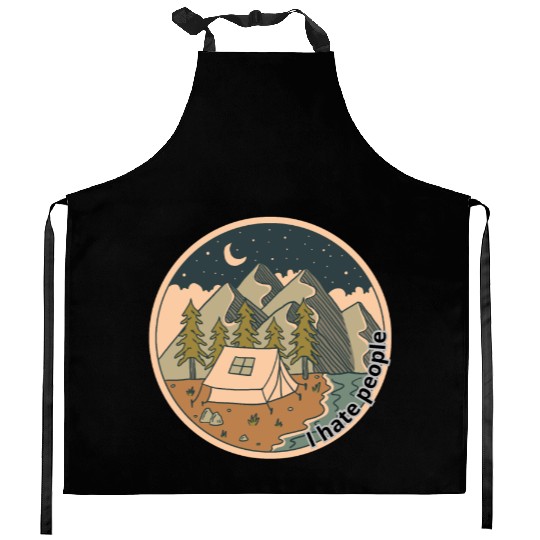 I hate people CampingVibes Kitchen Aprons