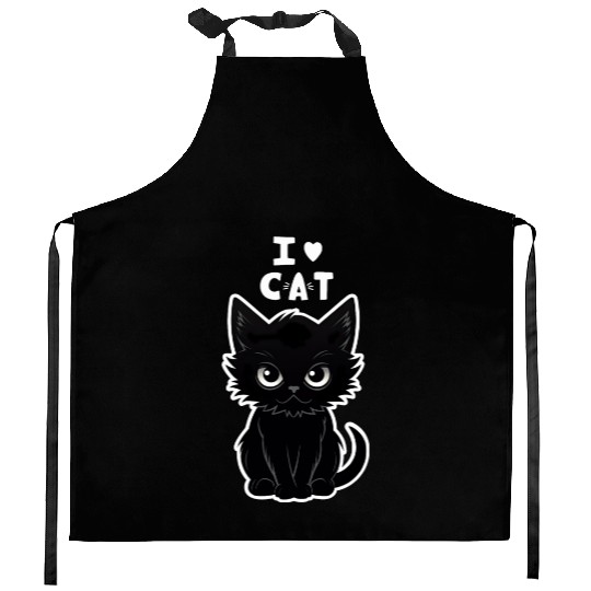 I love cat Kitchen Aprons