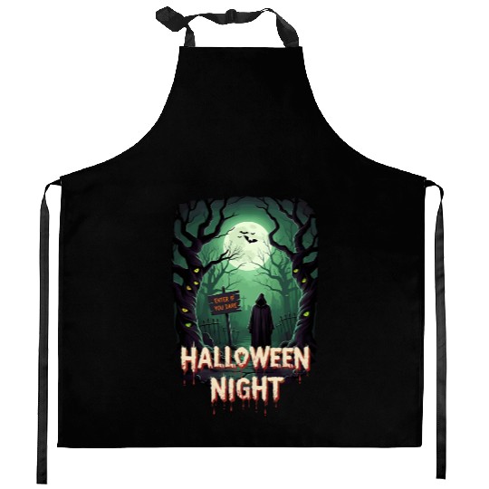 Pumpkin King & Halloween Night Merch Kitchen Aprons