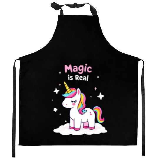 Magic Is Real: Unicorn Fantasy Dreamscape for Kitchen Aprons