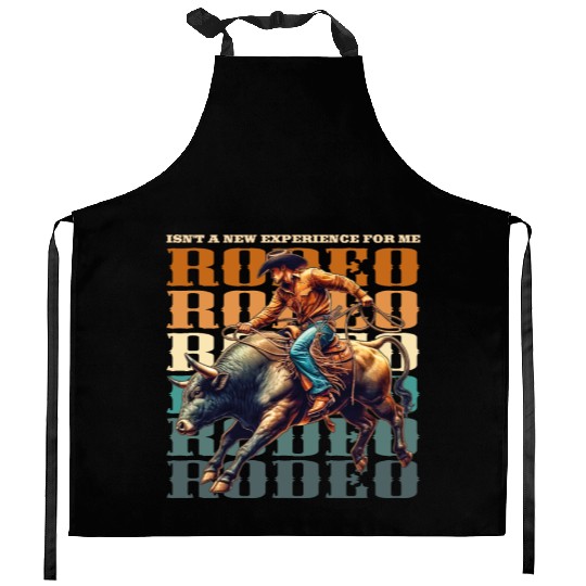 Vintage style Western Bull Rider Kitchen Aprons