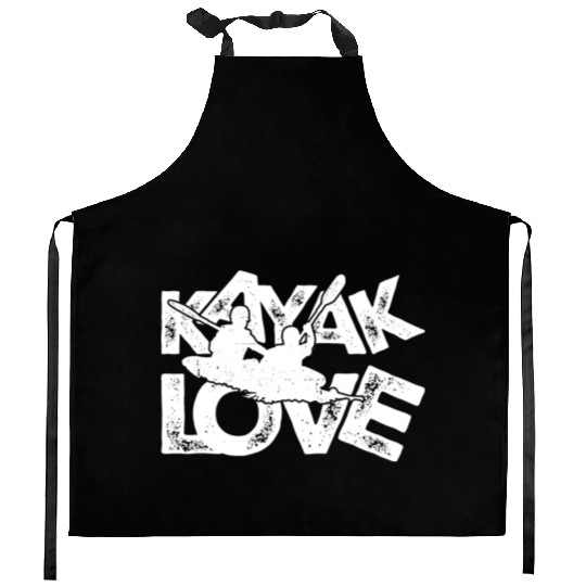 kayak love Kitchen Aprons