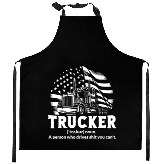 Funny US Trucker Definition Kitchen Aprons