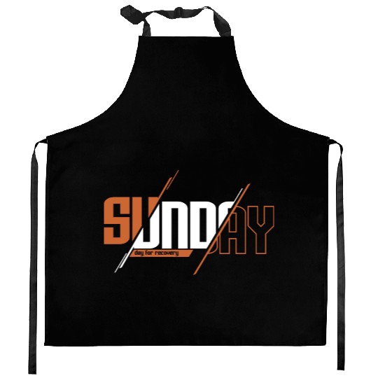 text sunday with theme Tipografi eksperimental Kitchen Aprons