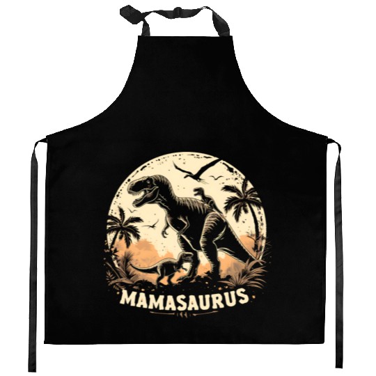 Dinosaur Mamasaurus Kitchen Aprons Cool Mother's Day Mom
