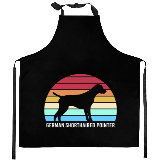 Retro German Shorthaired Pointer Dog Silhouette Kitchen Aprons
