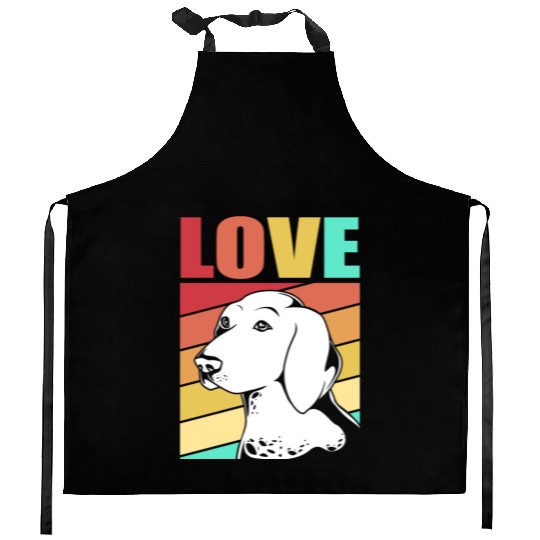 Retro German Shorthaired Pointer Dog I Love My GSP Kitchen Aprons