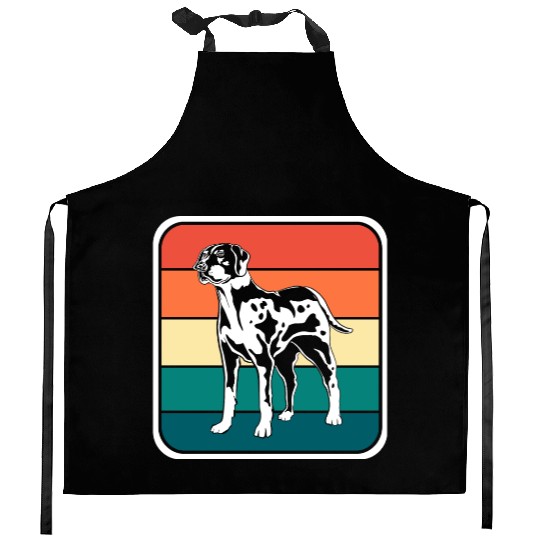Retro Colorful Louisiana Catahoula Leopard Dog Kitchen Aprons