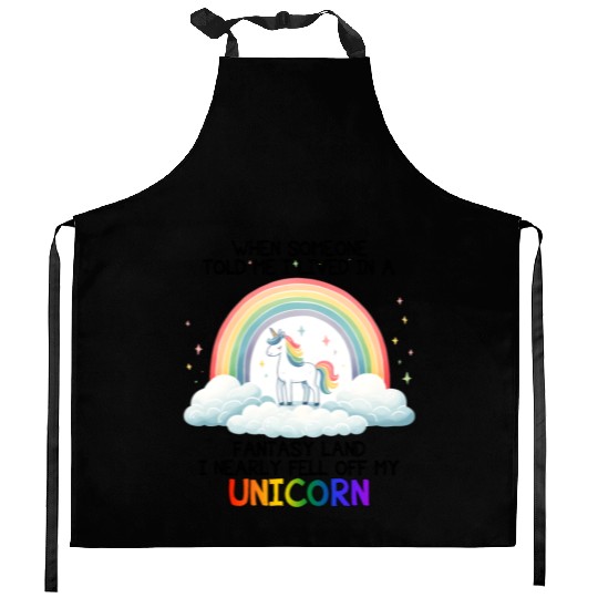 Unicorn Collection - Nearly Fell Off My Unicorn! Kitchen Aprons
