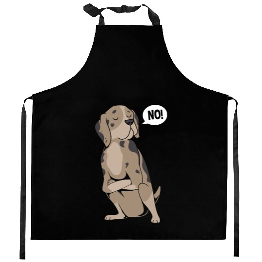 Cute Dog Saying No Catahoula Leopard Dog Kitchen Aprons