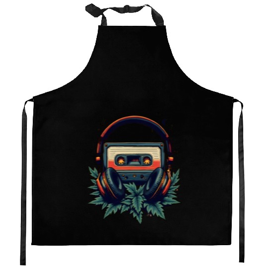 Retro Beats: Old School Cassette Kitchen Aprons"