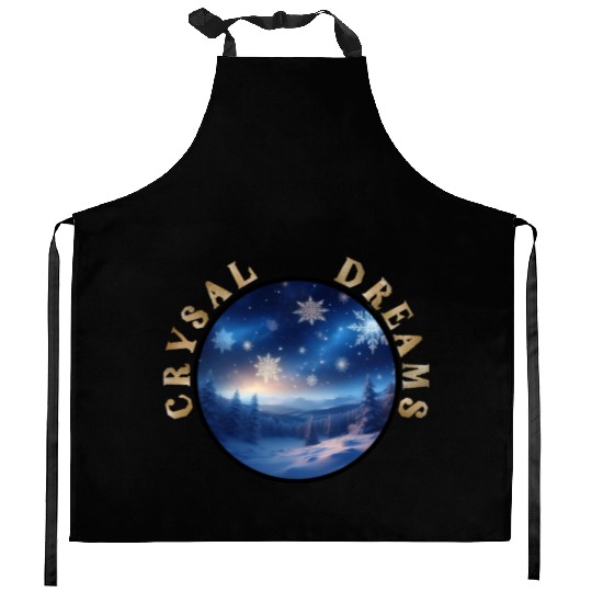 Crystal Dreams - A Winter Wonderland Kitchen Aprons