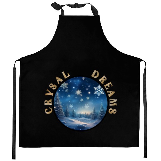 Winter's Embrace - A Crystal Clear Dream Kitchen Aprons