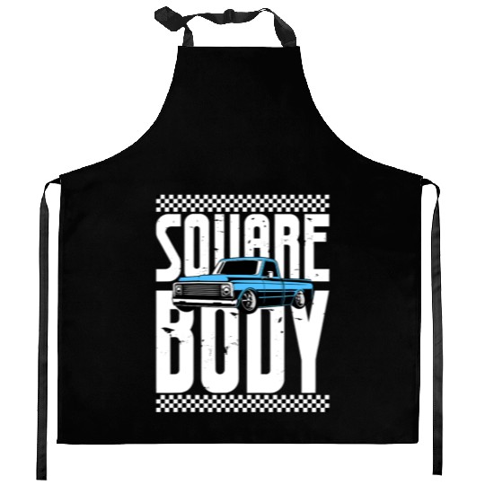 Vintage American Square Body Truck 4x4 Mud Trucks Kitchen Aprons