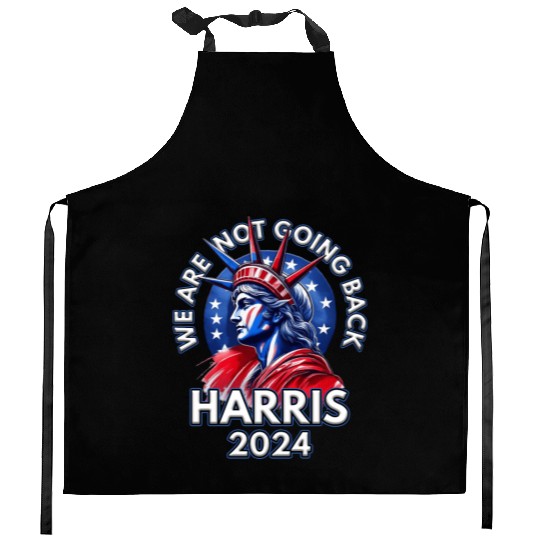 Kamala Harris 2024 Democrats We Are Not Going Back Kitchen Aprons