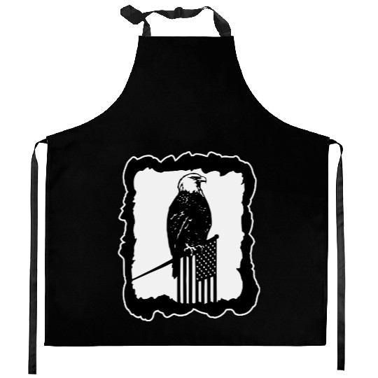 Framed Eagle On Flag Pole LIKE US ON FACEBOOK # Kitchen Aprons