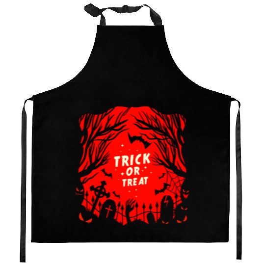 Trick or Treat Graveyard Kitchen Aprons
