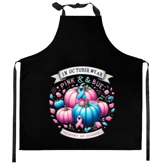 In October Wear Pink & Blue Pregnancy Infant Kitchen Aprons