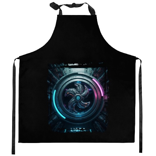 Zodiac sign Libra in cyberpunk era Future Kitchen Aprons