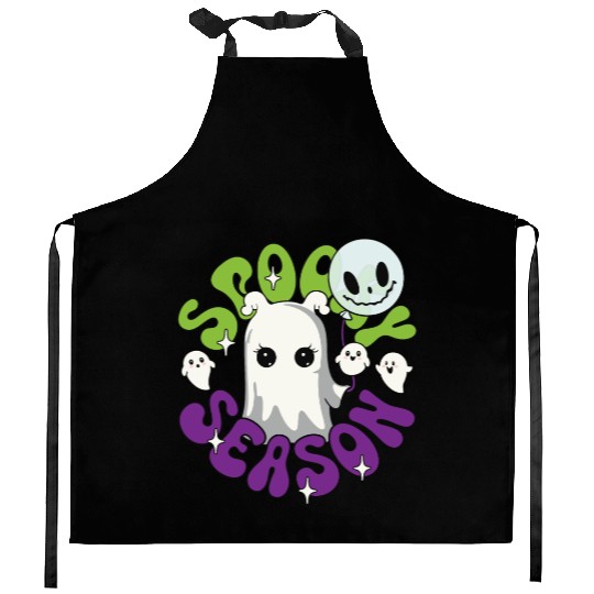 Halloween Ghosts Spooky Season Kitchen Aprons