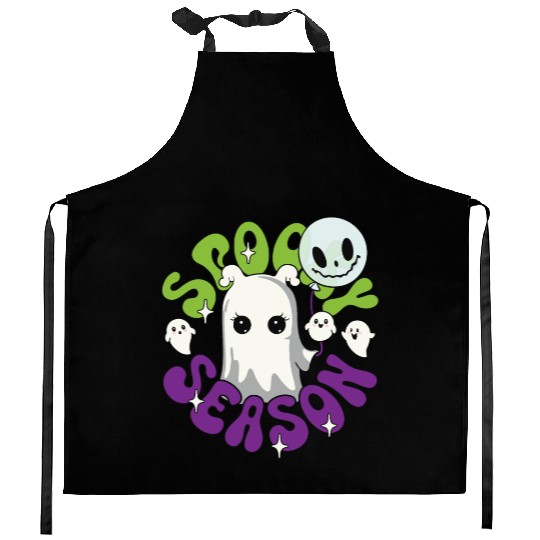 Halloween Ghosts Spooky Season Kitchen Aprons