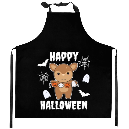 Deer Happy Halloween Pumpkin Bat Costume Kitchen Aprons
