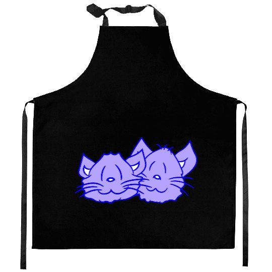 Two Happy Cats 2 Friends Love Couple Kitten Team Kitchen Aprons