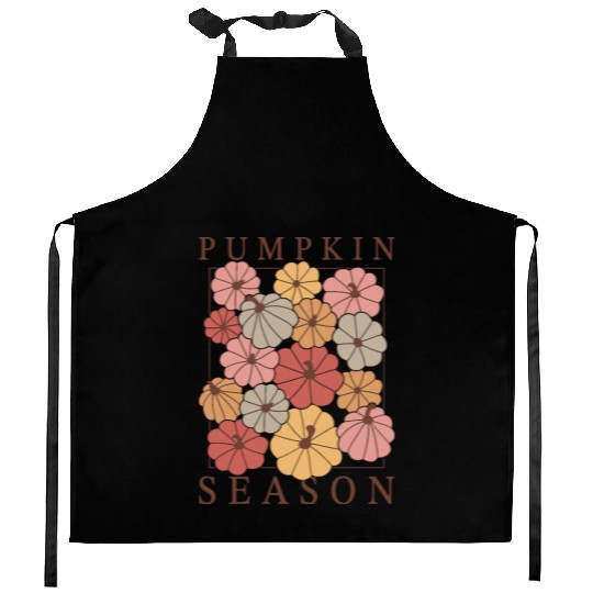 Boho Pumpkin Season: Fall Vibes & Autumn Charm Kitchen Aprons