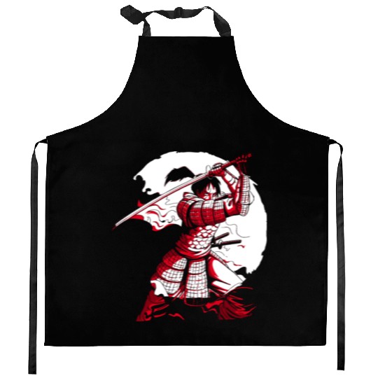 Kanji Japan Katana Sword Ninja Samurai Kitchen Aprons
