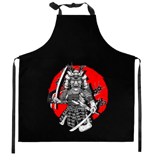 Kanji Katana Oni Demon Ninja Samurai Kitchen Aprons