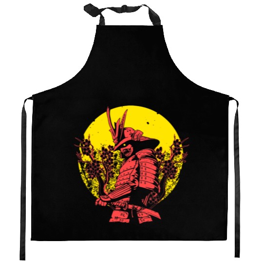 Kanji Japan Katana Sword Ninja Samurai Kitchen Aprons