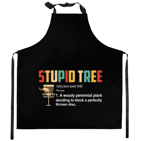 Vintage Stupid Tree Definition Kitchen Aprons