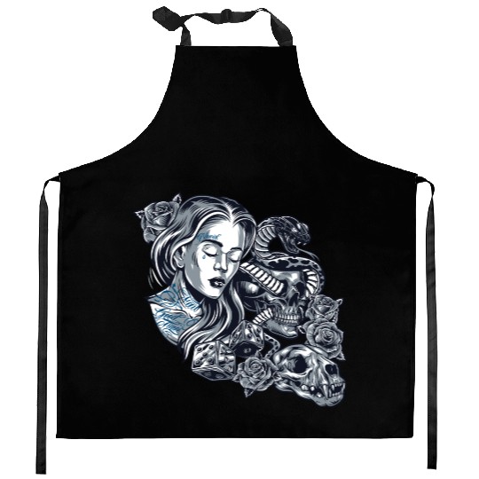 Blessed Chicano Vintage Street Art Graphic Kitchen Aprons