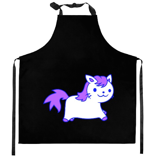 Little Pony Cat Face Little Small Horse Riding Fun Kitchen Aprons