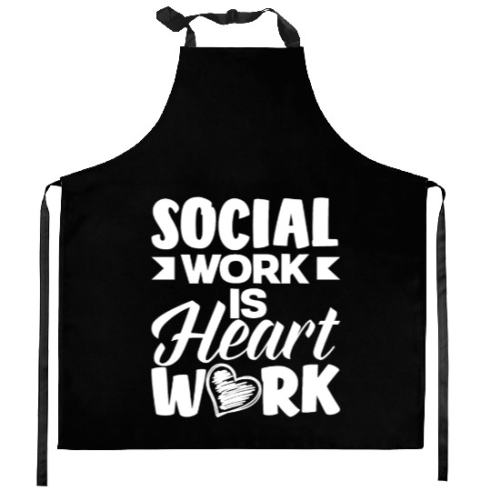 Social Work Is Heart Work Kitchen Aprons