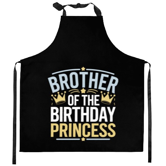 Brother of the Birthday Princess Crown Kitchen Aprons