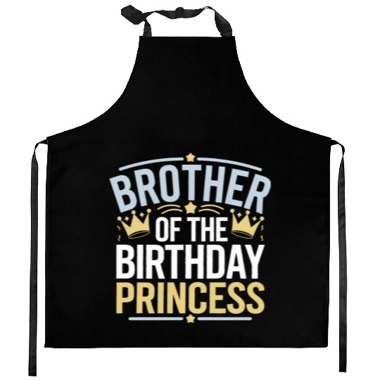 Brother of the Birthday Princess Crown Kitchen Aprons