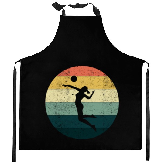 Retro Volleyball Girl Kitchen Aprons
