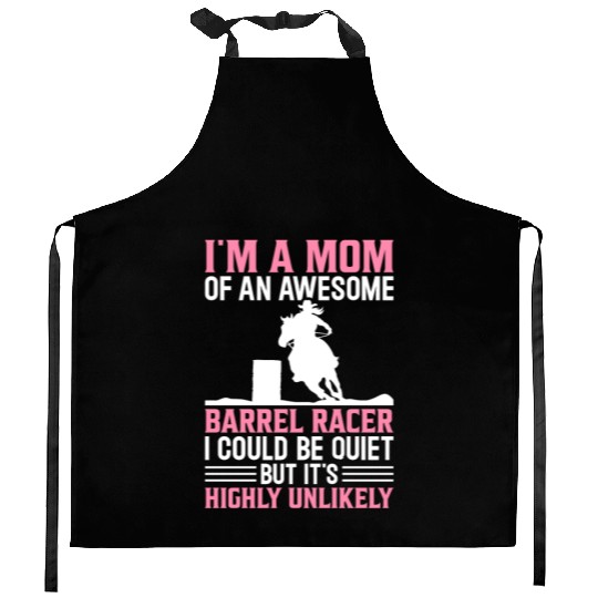 Mom Of Awesome Barrel Racer Barrel Racing Rodeo Ho Kitchen Aprons