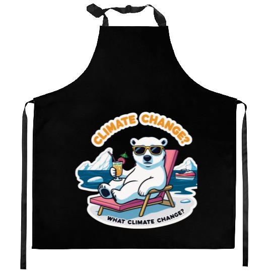 Climate Change Awareness: Relaxing Polar Bear Kitchen Aprons