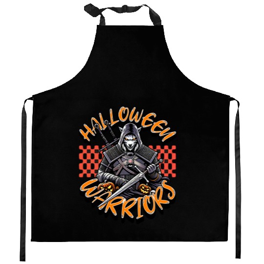 halloween warriors Kitchen Aprons
