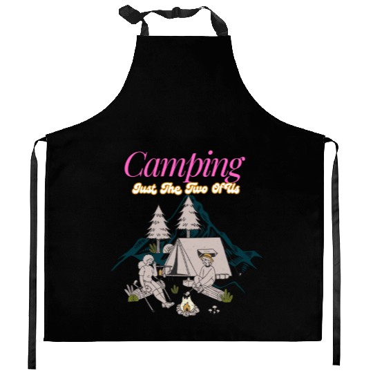 Camping Just the Two of us Kitchen Aprons