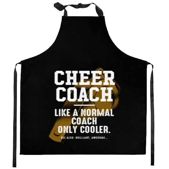 Cheer Coach Like a Normal Coach Cheerleading Funny Kitchen Aprons