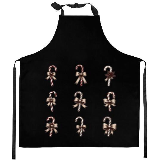 christmas cheer candy cane Kitchen Aprons