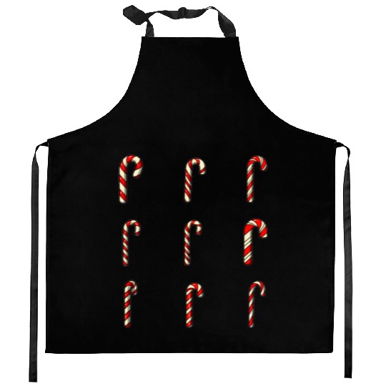 christmas cheer candy cane Kitchen Aprons