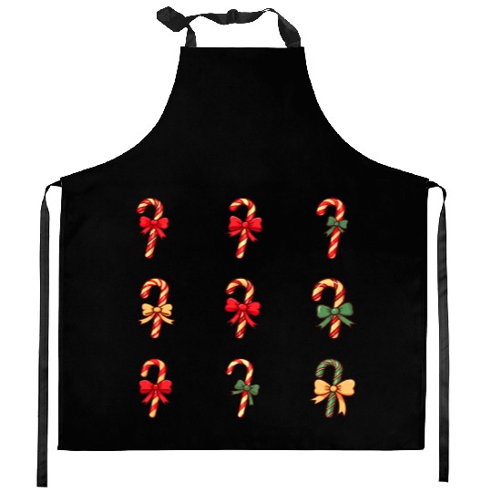 christmas cheer candy cane Kitchen Aprons